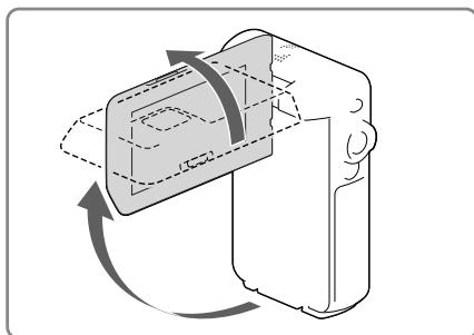 SONY HDR-GW66VE - Aprire lo schermo LCD. - 1
