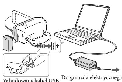 SONY HDR-PJ420 - Ładowanie akumulatora przy użyciu komputera - 1
