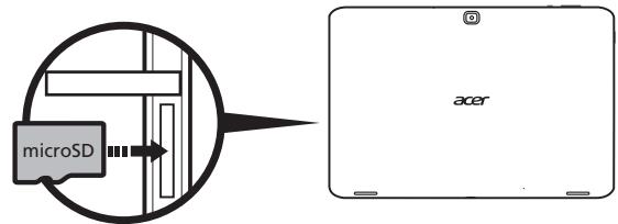 ACER ICONIA TAB W700 - Insérer une carte microSD (option) - 2