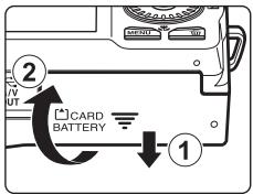 NIKON COOLPIX S6500 - Préparation 3 insertion d'une carte mémoire - 1