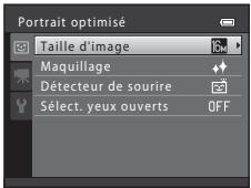 NIKON COOLPIX S6500 - Options disponibles dans le menu portrait optimisé - 1
