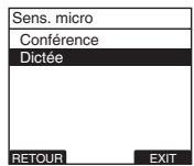 OLYMPUS DS-2500 - Appuyez sur la touche + ou - pour sélectionner [Conference] ou [Dictée]. - 1