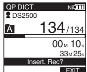 OLYMPUS DS-2500 - Enregistrement d'insertion - 1