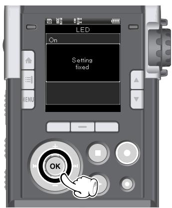 OLYMPUS LS-3 - Appuyez sur la touche OK pour valider le réglage - 1