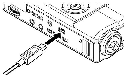 OLYMPUS LS-3 - Connectez l'adaptateur AC USB et effectuez le chargement. - 3