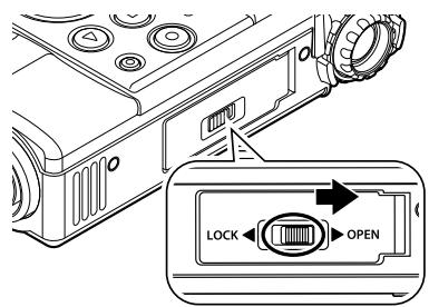 OLYMPUS LS-3 - Insertion de la batterie - 1