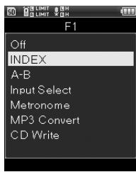 OLYMPUS LS-14 - Utilisez les touches + / - pour selectionner la fonction à enregistrer - 1