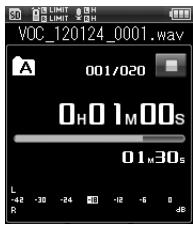OLYMPUS LS-14 - Stopper le fichier à l'endetroit où vous souhaitez le diviser - 1