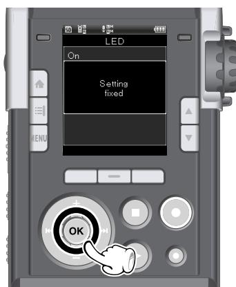OLYMPUS LS-14 - Appuyez sur la touche OK pour valider le réglage - 1