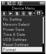 OLYMPUS LS-14 - Formatage [Format] - 1
