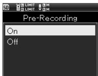 OLYMPUS LS-20M - Utilisez les touches + / - pour sélectionner le réglage - 1