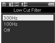 OLYMPUS LS-20M - Filtre passer-haut [Filtre passer-haut] - 2