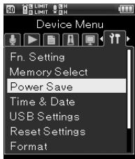 OLYMPUS LS-20M - [Menu]→[Menu Système]→ [Eco Energie] - 1
