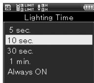 OLYMPUS LS-5 - Utilisez les touches + / - pour sélectionner le réglage - 1