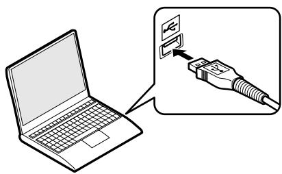 OLYMPUS LS-5 - Connectez le cable USB au port USB de l'ordinateur - 1