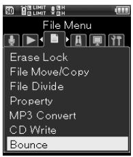 OLYMPUS LS-5 - [Menu]→[Menu fichier]→ [Rebond] - 1