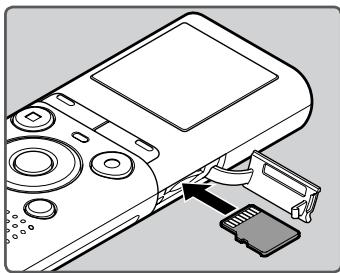 OLYMPUS VN-713PC - Insertion d'une carte microSD - 2