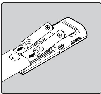 OLYMPUS VN-713PC - Insertion des piles - 2
