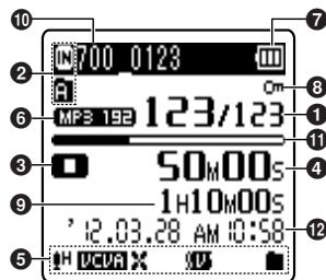 OLYMPUS VN-713PC - Lorsque la [Taille lettres] est définie sur [Petit] - 1