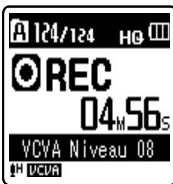 OLYMPUS VN-850PC ME-52 - Appuyez sur la touche  l ou  pour ajuster le niveau de déclenchement du démarrage/arrêt. - 1