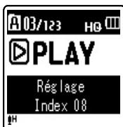 OLYMPUS VN-850PC ME-52 - Quand I'enregistreur est en mode d'enregistrement ou de lecture, appuyez sur la touche FOLDER/INDEX/SCENE. - 1