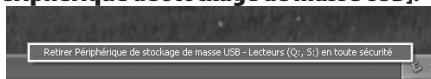 OLYMPUS VN-850PC ME-52 - Cliquez sur [ ] de la barre de tâches située dans le coin inférieur droit de l'écran. Cliquez sur [Retirer Périphérique de stockage de masse USB]. - 1