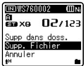 OLYMPUS WS-650 DNS - Effacement de fichiers - 2