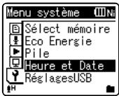 OLYMPUS WS-650 DNS - Modifier l'heure et date - 4