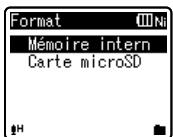 OLYMPUS WS-650 DNS - Appuyez sur la touche + ou - pour désirir le support d'enregistrement à formater. - 1