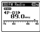 OLYMPUS WS-650 DNS - Appuyez sur la touche  l ou  pour selectionner une station. - 1