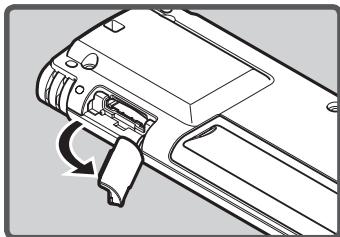 OLYMPUS WS-650 DNS - Insertion d'une carte microSD - 1