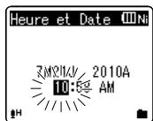 OLYMPUS WS-650 DNS - Modifier l'heure et date - 5