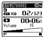OLYMPUS WS-650 DNS - Appuyez sur la touche + ou - pour ajuster à un volume d'écoute comfortable. - 1