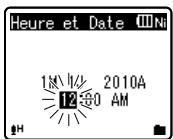 OLYMPUS WS-650 DNS - Appuyez sur la touche▶l ou l▶ pour selectionner l'élement à configurer. - 1