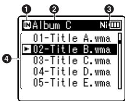 OLYMPUS WS-811 - Affichage deliste 2 - 1
