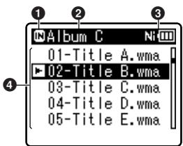 OLYMPUS WS-813 - Affichage deliste 2 - 1