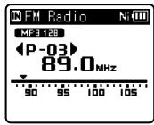 OLYMPUS WS-813 - Appuyez sur la touche  l ou  pour selectionner une station. - 1