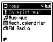 OLYMPUS WS-813 - Appuyez à plusieurs reprises sur la touche LIST pour régler l'écran [Home]. - 1