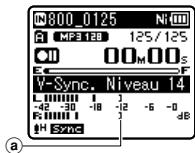 OLYMPUS WS-813 - Ajustez le niveau de synchronisation de la voix : - 1