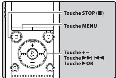 OLYMPUS WS-813 - Méthode de paramétrage du menu - 1