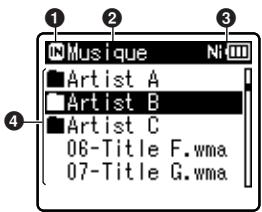 OLYMPUS WS-813 - Affichage deliste 1 - 1