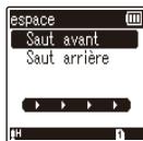 OLYMPUS VN 733PC - Appuyez sur la touche + / - pour selectionner [Saut avant] ou [Saut arrête]. - 2