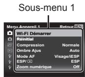 OLYMPUS STYLUS TG-4 - Appuyez sur (molette principale) pourmettre les onglets de page en surbrillance. Utilisez  (molette principale) pour selectionner la page souhaitee puis appuyez sur - 2