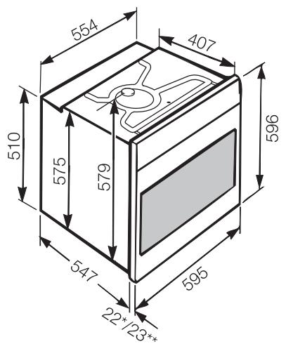 MIELE H 2661 BP-1 IN - Dimensions et niche - 3
