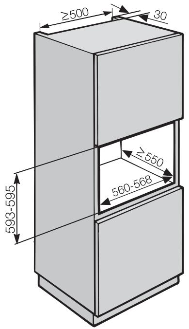 MIELE H 2661 BP-1 IN - Dimensions et niche - 2
