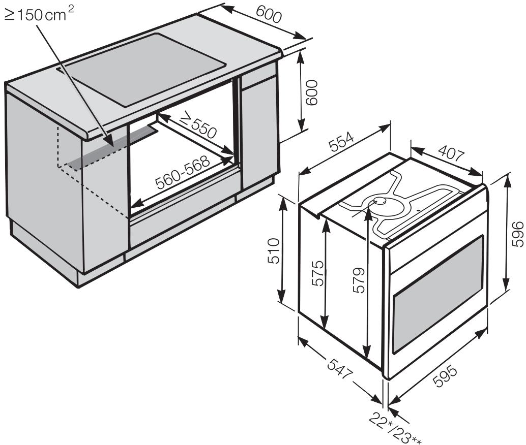 MIELE H 2561 BP BB - Encastrement dans un meuble bas - 1