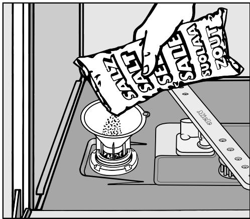 MIELE G 4922 EXTRA CLEAN - Ajouter du sel régénérant - 1