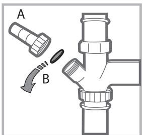 INDESIT DISR57M19CA EU - Connecting the water outlet hose - 1