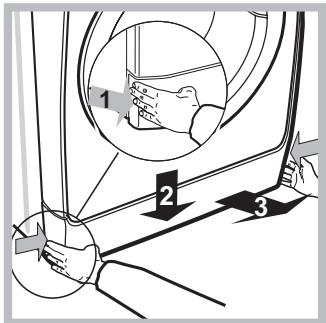 INDESIT XWDE861480 - Ouverture manuelle du hublot - 2