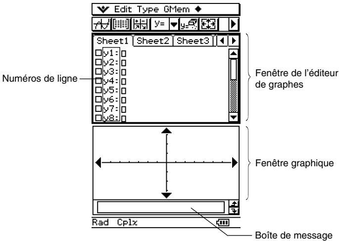 CASIO CLASSPAD 300 - Fenêtre de l'application Graphe &amp; Table - 1